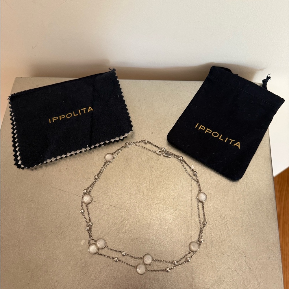 Ippolita station mother of pearl sterling silver long necklace
